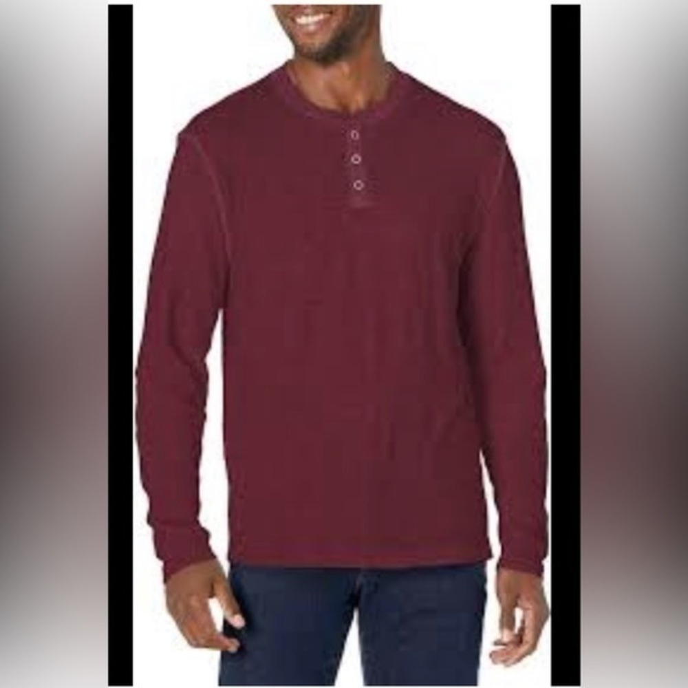Lucky Brand Maroon Burgundy Henley long sleeve M